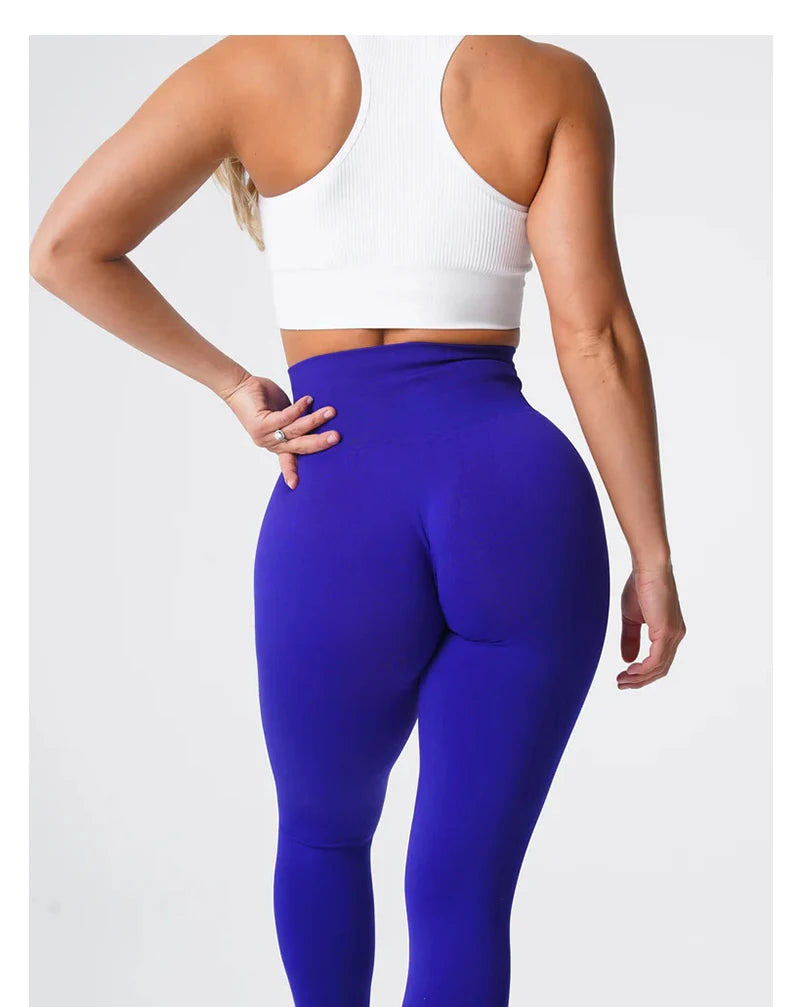 TKITK Solid Leggings Women Seamless Sports Scrunch Bum Tights cycling shark pants Yoga shorts Gym navigation nv Workout wear