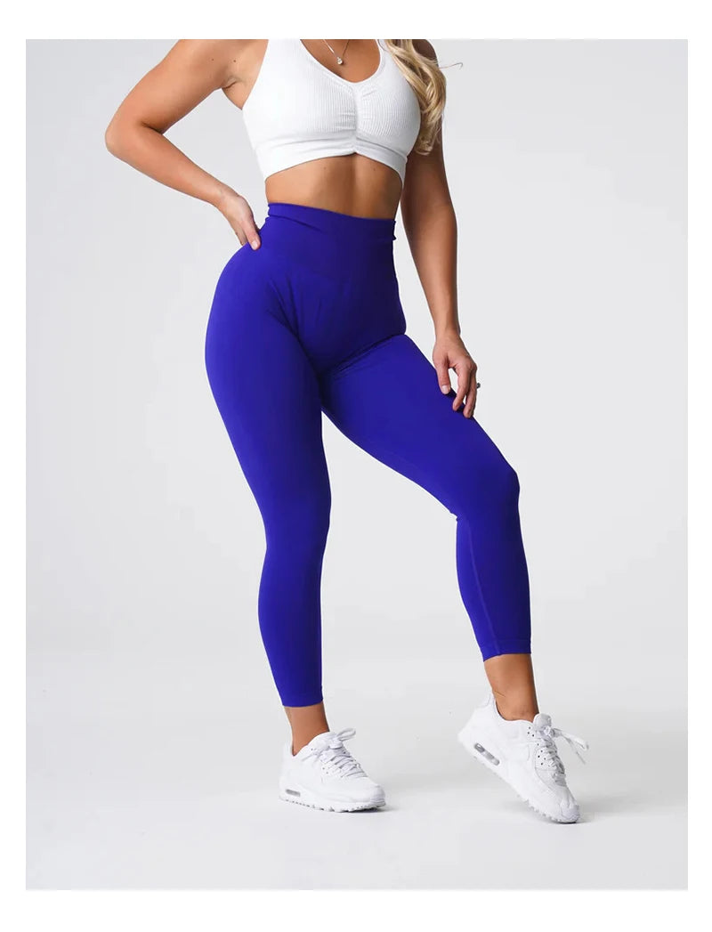 TKITK Solid Leggings Women Seamless Sports Scrunch Bum Tights cycling shark pants Yoga shorts Gym navigation nv Workout wear