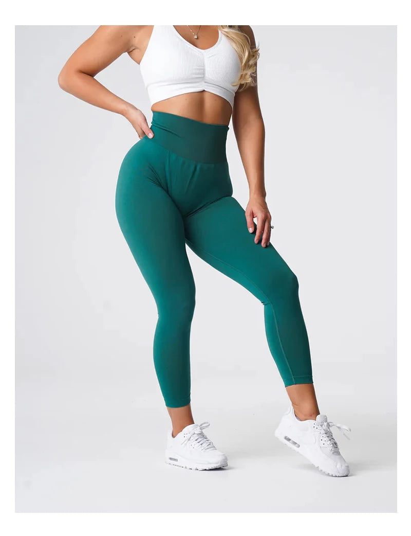 TKITK Solid Leggings Women Seamless Sports Scrunch Bum Tights cycling shark pants Yoga shorts Gym navigation nv Workout wear