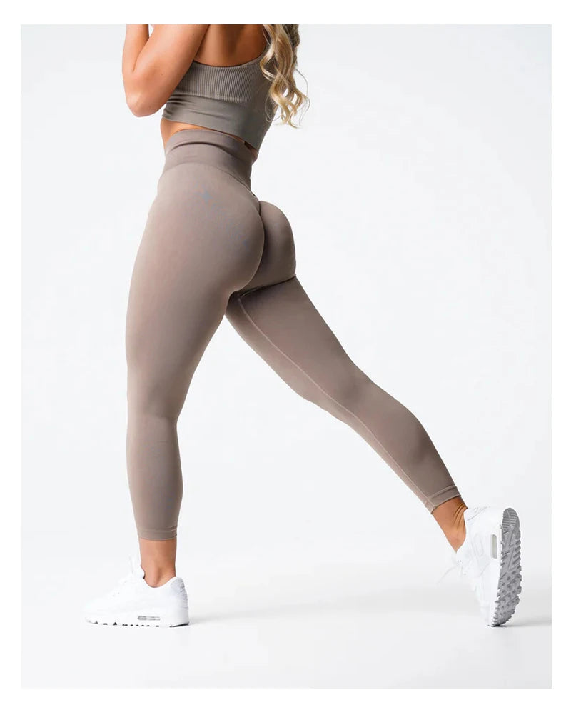 TKITK Solid Leggings Women Seamless Sports Scrunch Bum Tights cycling shark pants Yoga shorts Gym navigation nv Workout wear
