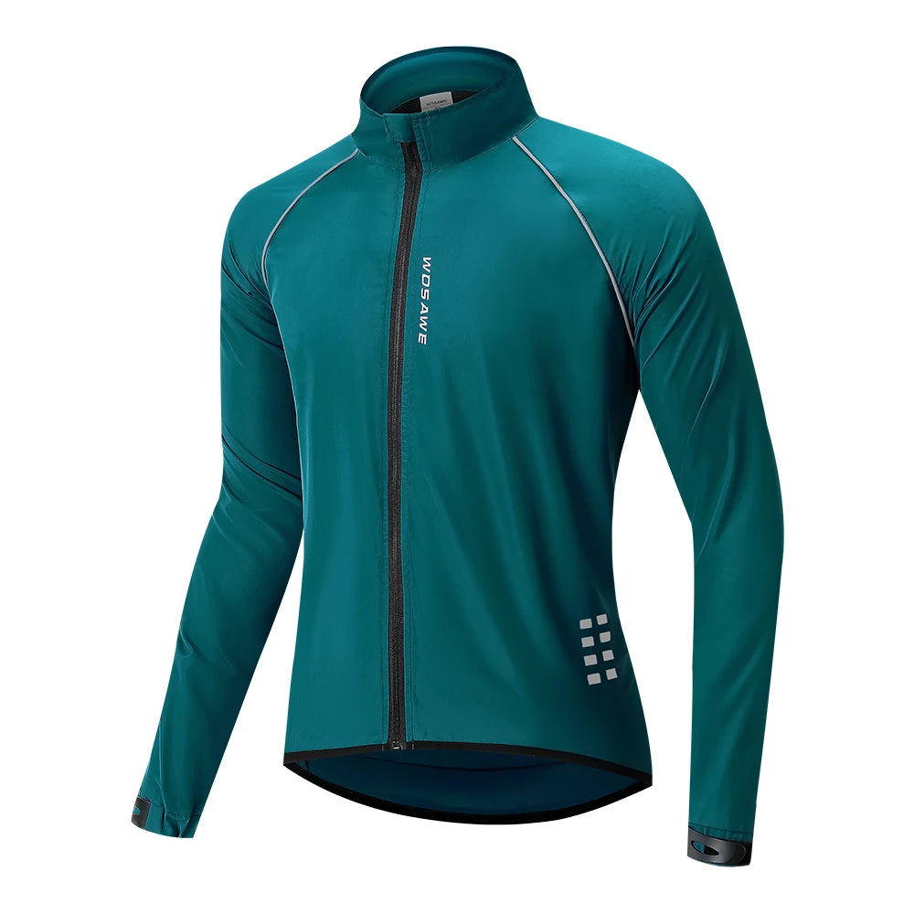 WOSAWE Men's Windbreaker Cycling Jacket Reflective Windproof Waterproof Mountain Bike MTB Jacket Running Riding Bicycle Jerseys