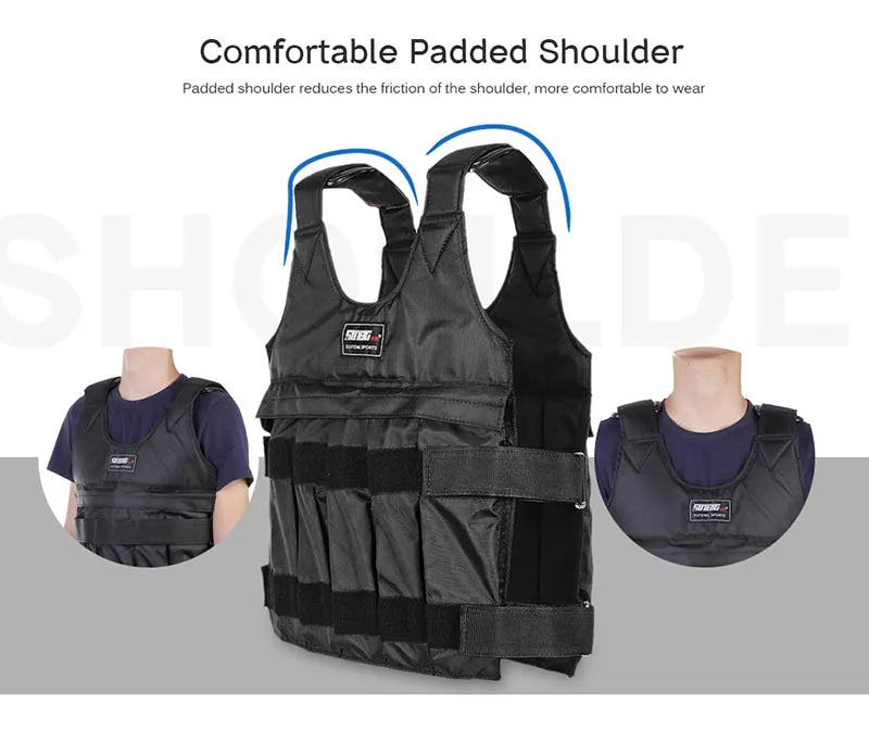 New 20/50 kg Loading Weighted Vest Jacket Load Weight Vest Exercise for Boxing Training Fitness Equipment for Running