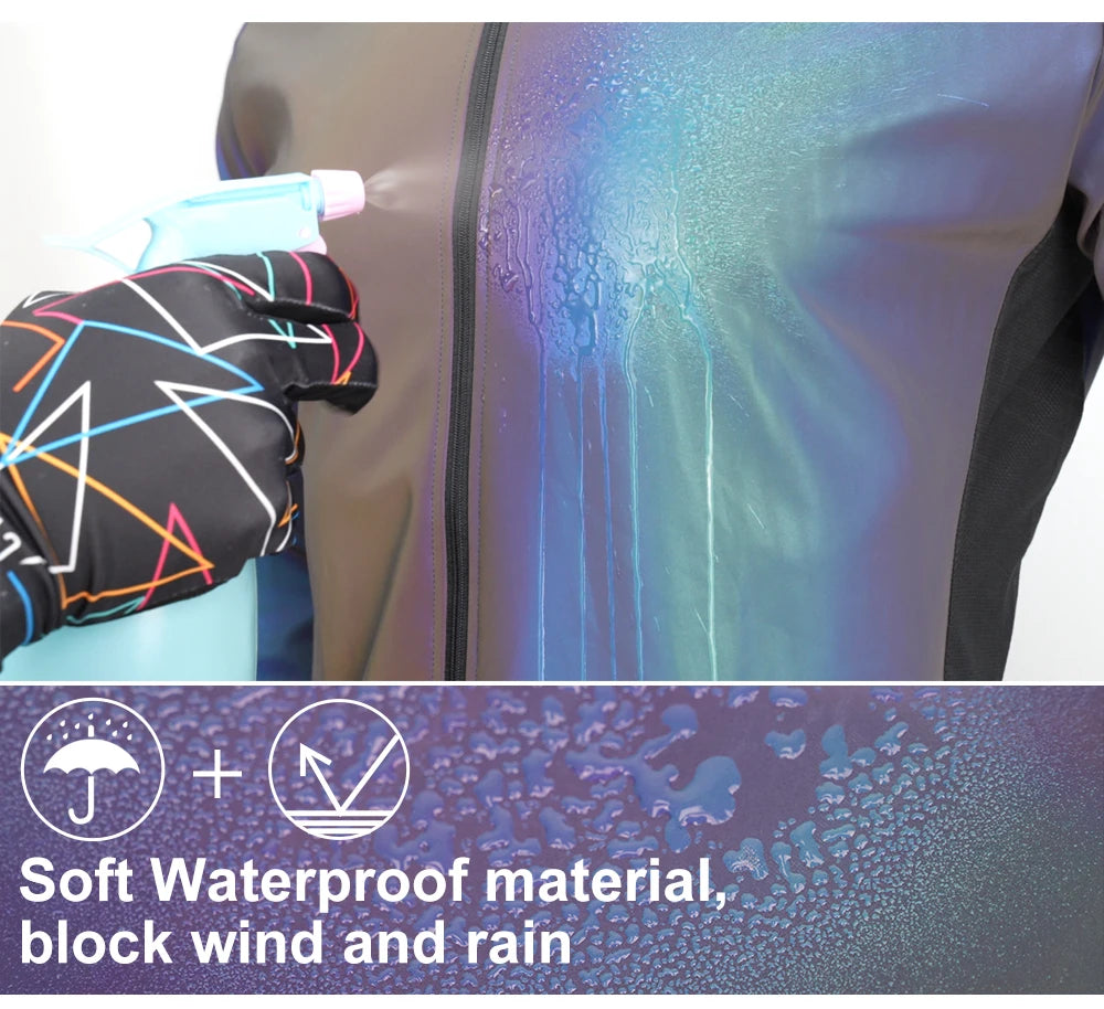 DAREVIE Cycling Jacket Winter Rainbow Reflective PRO Level Cycling Windbreak Men Windproof Waterproof Cycling Jacket Man Women