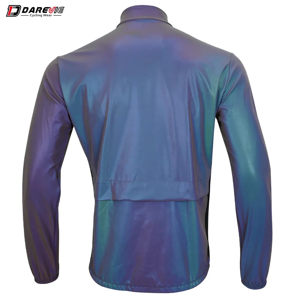 DAREVIE Cycling Jacket Winter Rainbow Reflective PRO Level Cycling Windbreak Men Windproof Waterproof Cycling Jacket Man Women
