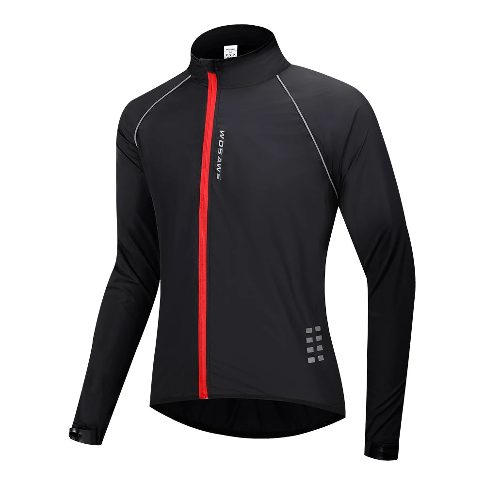WOSAWE Men's Windbreaker Cycling Jacket Reflective Windproof Waterproof Mountain Bike MTB Jacket Running Riding Bicycle Jerseys