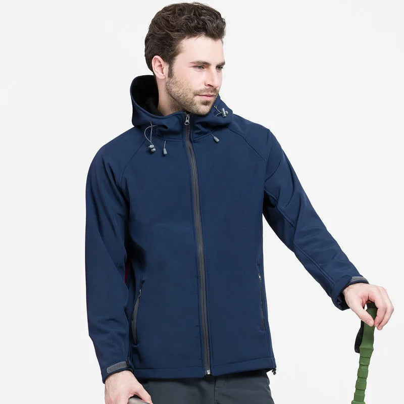 NUONEKO Men Women Softshell Hiking Jackets Waterproof Camping Trekking Windbreaker Hooded Rain Coats Skiing Sport Jacket JM10
