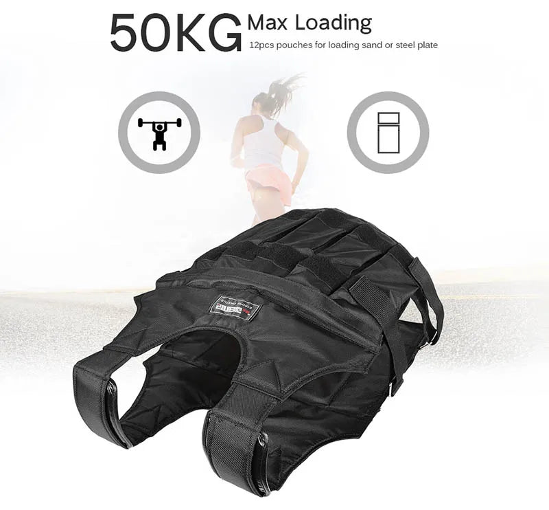 New 20/50 kg Loading Weighted Vest Jacket Load Weight Vest Exercise for Boxing Training Fitness Equipment for Running