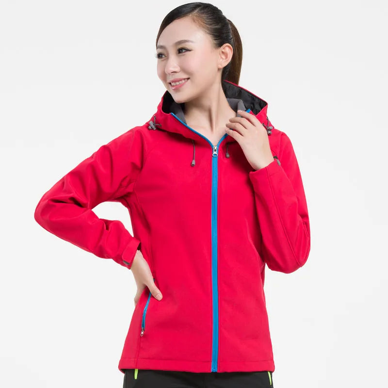 NUONEKO Men Women Softshell Hiking Jackets Waterproof Camping Trekking Windbreaker Hooded Rain Coats Skiing Sport Jacket JM10