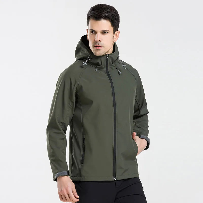NUONEKO Men Women Softshell Hiking Jackets Waterproof Camping Trekking Windbreaker Hooded Rain Coats Skiing Sport Jacket JM10