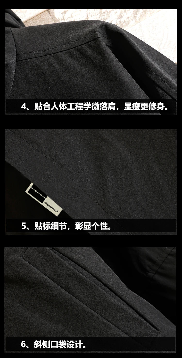 Men Windbreaker Hooded Cargo Jacket Mens Autum Winter Pocket 5XL Jacket Male Casual Streetwear Jacket Coats Gothic Hiphop