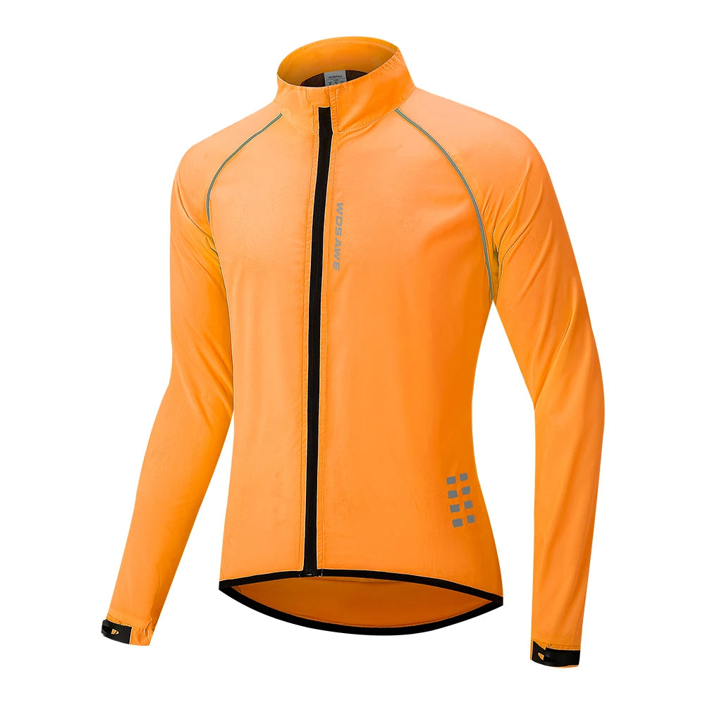 WOSAWE Men's Windbreaker Cycling Jacket Reflective Windproof Waterproof Mountain Bike MTB Jacket Running Riding Bicycle Jerseys