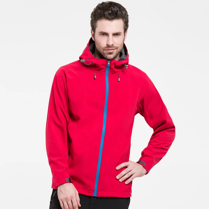 NUONEKO Men Women Softshell Hiking Jackets Waterproof Camping Trekking Windbreaker Hooded Rain Coats Skiing Sport Jacket JM10
