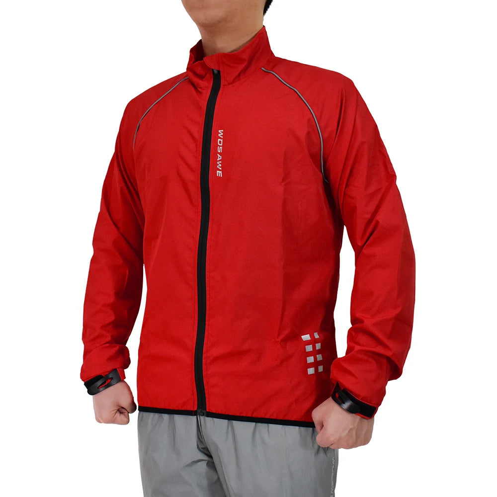 WOSAWE Men's Windbreaker Cycling Jacket Reflective Windproof Waterproof Mountain Bike MTB Jacket Running Riding Bicycle Jerseys