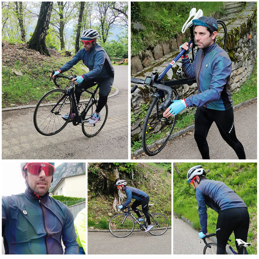 DAREVIE Cycling Jacket Winter Rainbow Reflective PRO Level Cycling Windbreak Men Windproof Waterproof Cycling Jacket Man Women