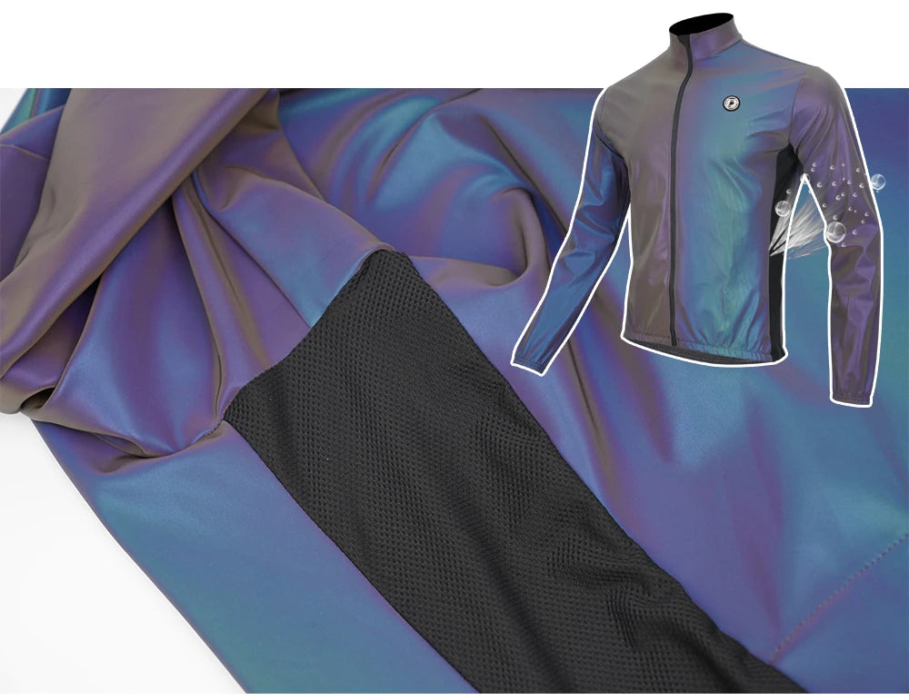 DAREVIE Cycling Jacket Winter Rainbow Reflective PRO Level Cycling Windbreak Men Windproof Waterproof Cycling Jacket Man Women
