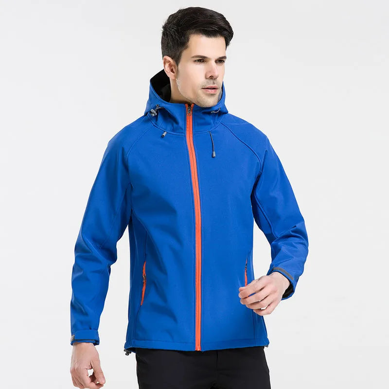 NUONEKO Men Women Softshell Hiking Jackets Waterproof Camping Trekking Windbreaker Hooded Rain Coats Skiing Sport Jacket JM10