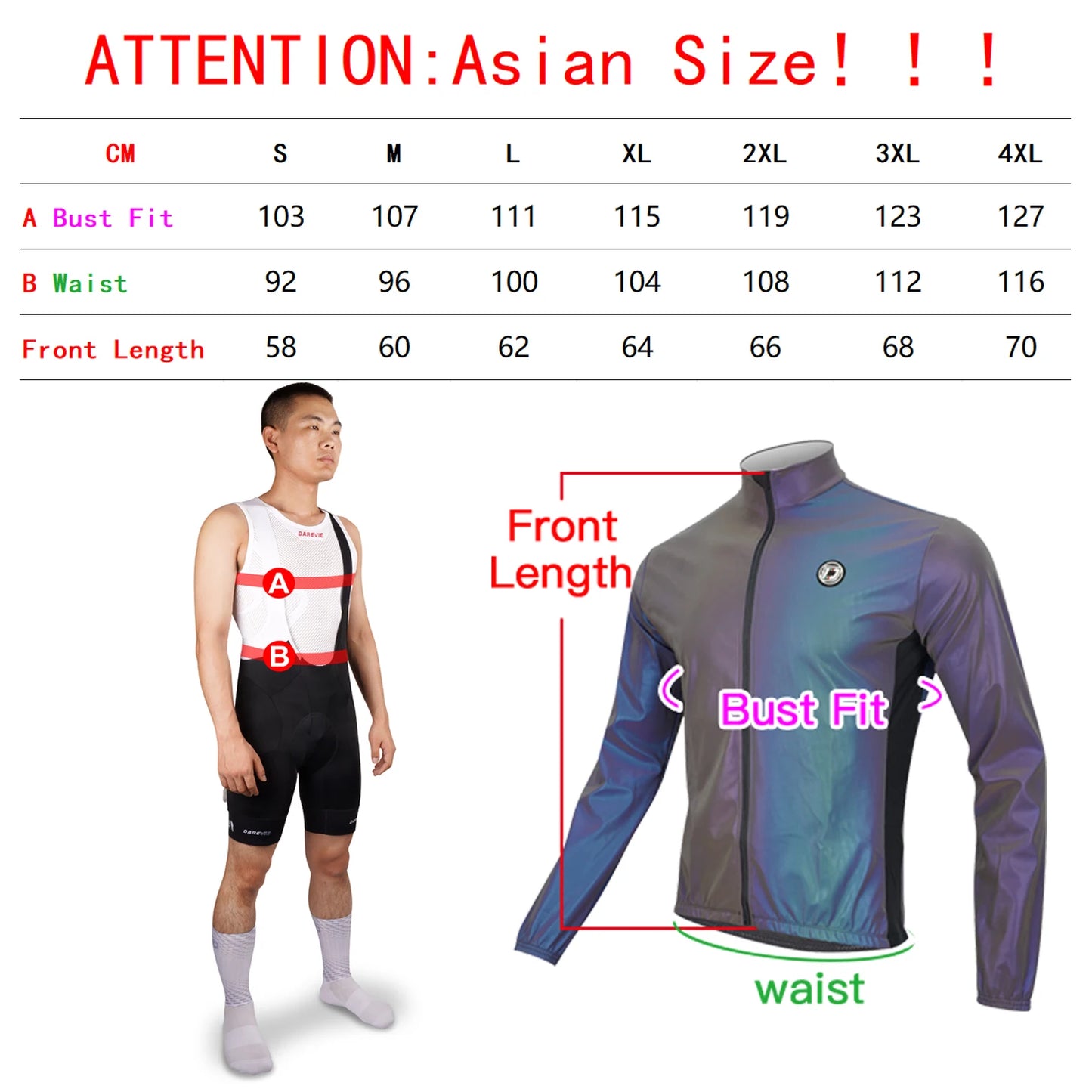 DAREVIE Cycling Jacket Winter Rainbow Reflective PRO Level Cycling Windbreak Men Windproof Waterproof Cycling Jacket Man Women