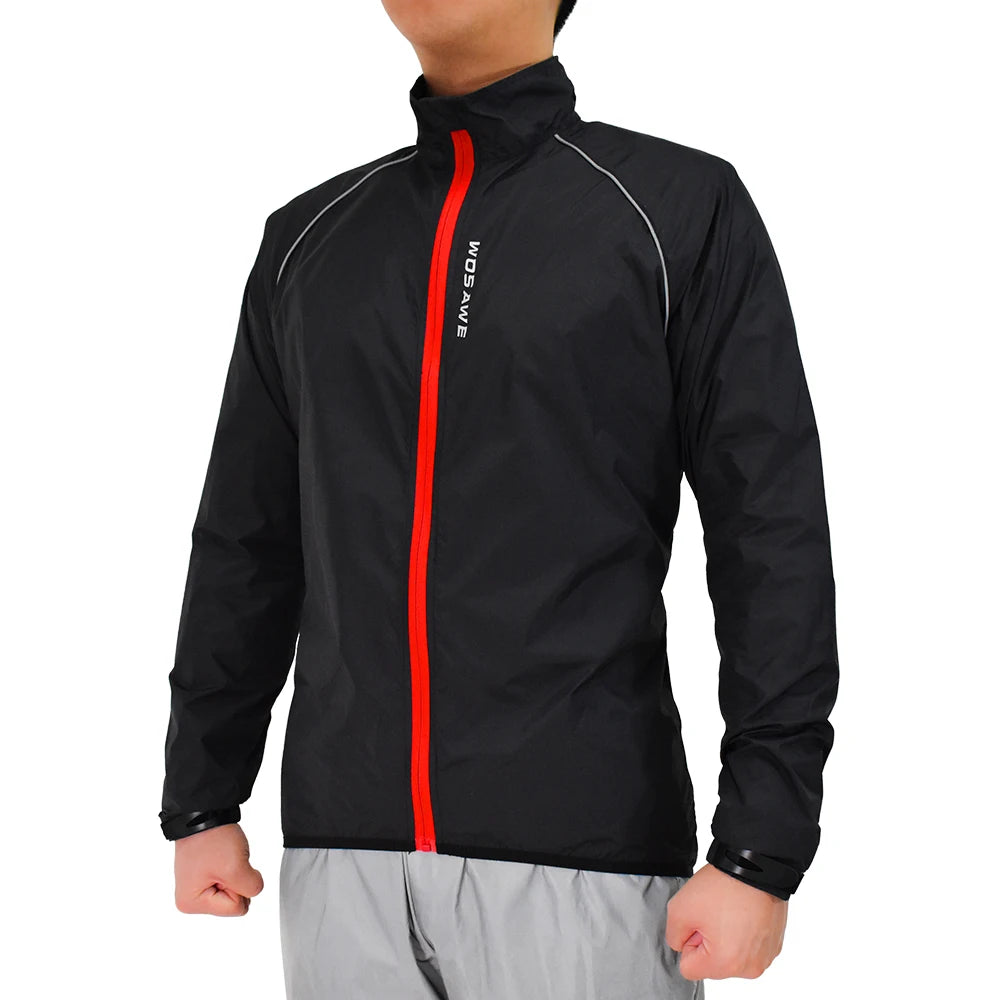 WOSAWE Men's Windbreaker Cycling Jacket Reflective Windproof Waterproof Mountain Bike MTB Jacket Running Riding Bicycle Jerseys
