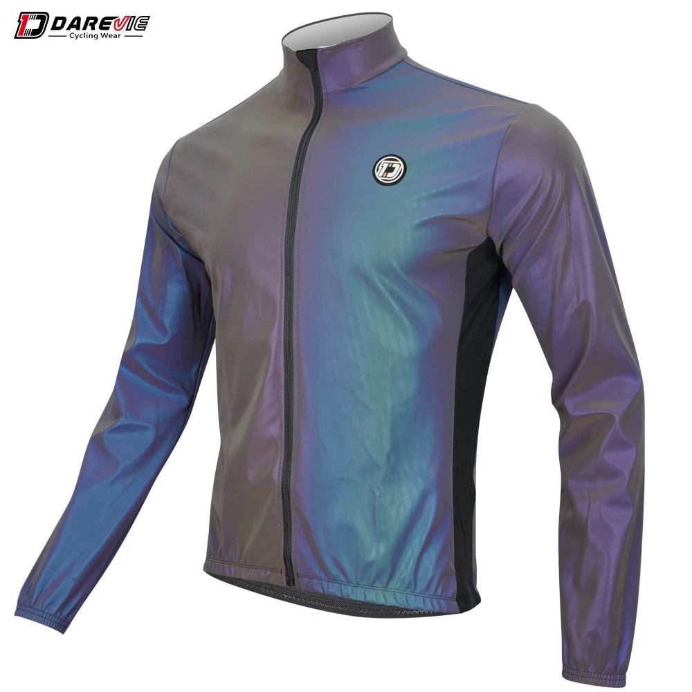DAREVIE Cycling Jacket Winter Rainbow Reflective PRO Level Cycling Windbreak Men Windproof Waterproof Cycling Jacket Man Women