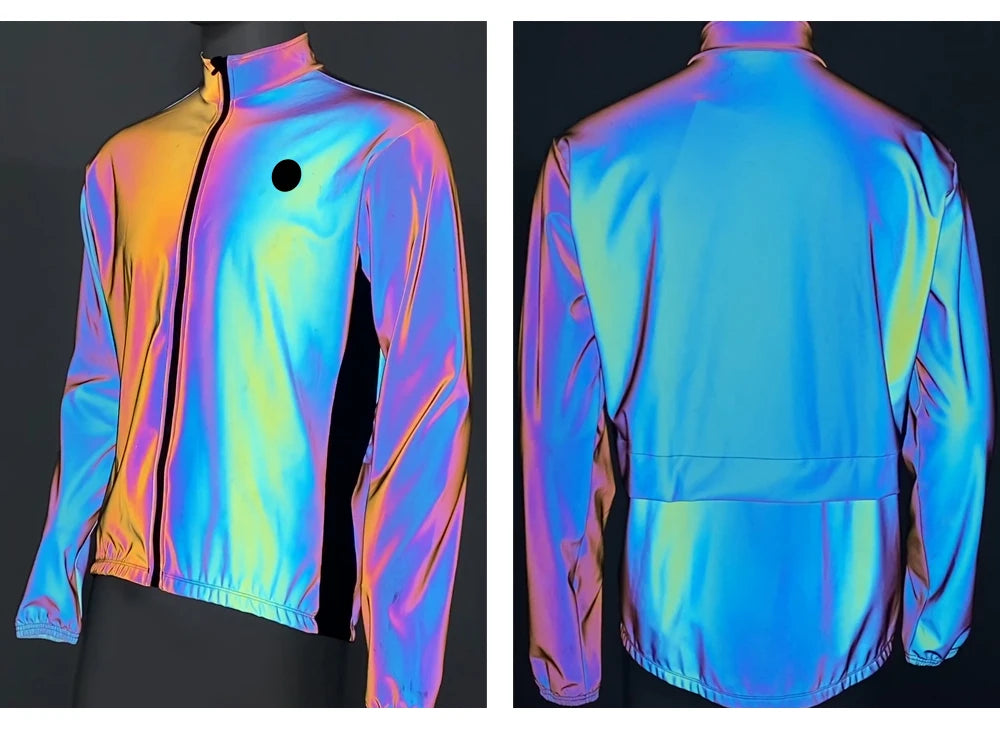 DAREVIE Cycling Jacket Winter Rainbow Reflective PRO Level Cycling Windbreak Men Windproof Waterproof Cycling Jacket Man Women