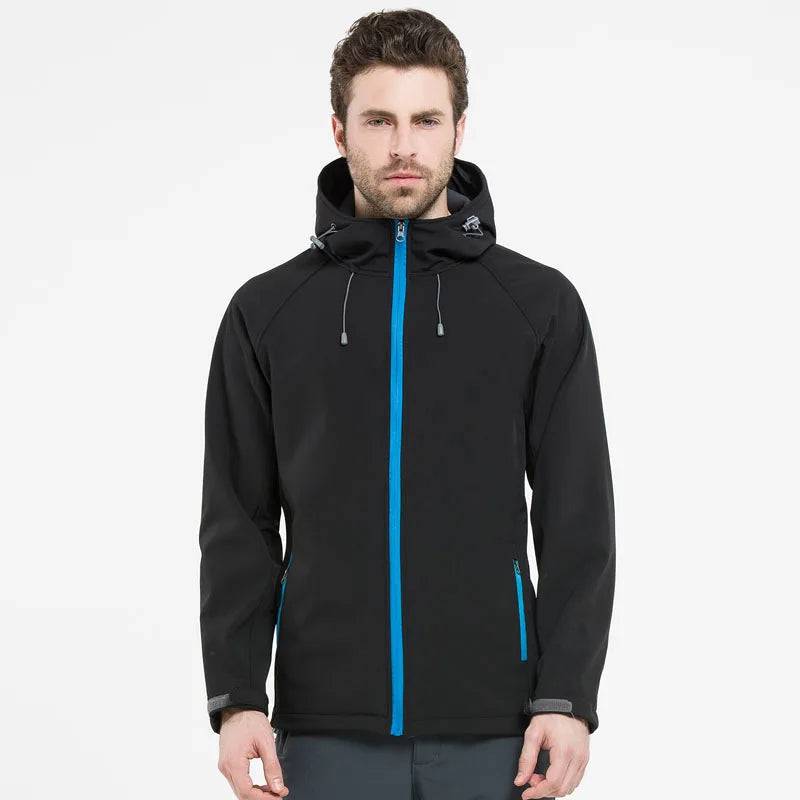 NUONEKO Men Women Softshell Hiking Jackets Waterproof Camping Trekking Windbreaker Hooded Rain Coats Skiing Sport Jacket JM10
