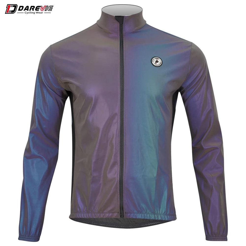 DAREVIE Cycling Jacket Winter Rainbow Reflective PRO Level Cycling Windbreak Men Windproof Waterproof Cycling Jacket Man Women