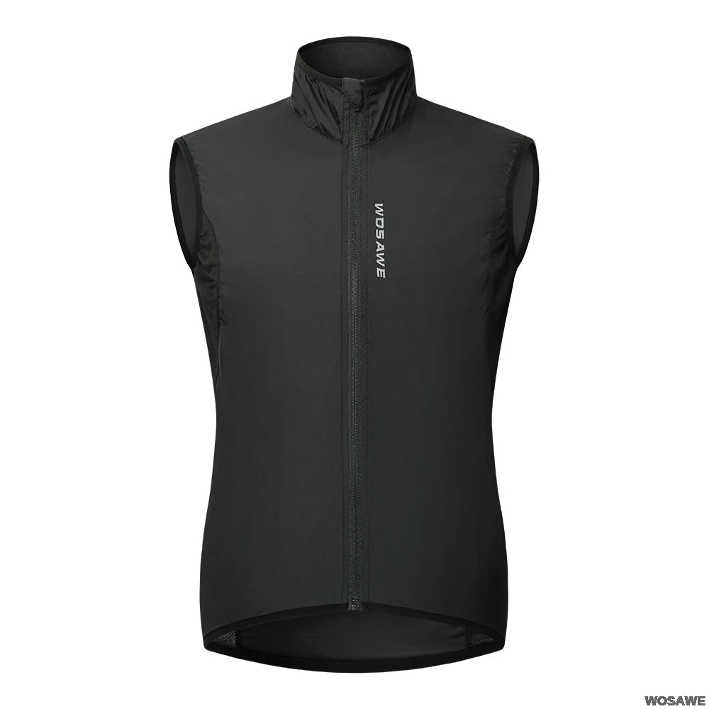 WOSAWE Lightweight Cycling Vest Men Women Reflective Windproof MTB Bike Windbreaker Mesh Back Running Gilet Wind Vest Jacket