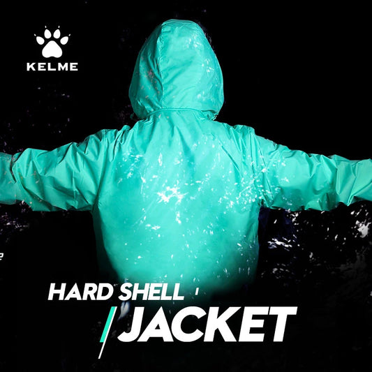 KELME Men's Windbreaker Running Jacket Soccer Kid Hooded Windproof Coat Training Waterproof Jacket Quick Dry 3801241