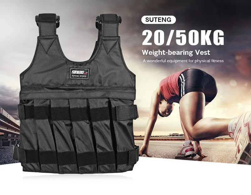 New 20/50 kg Loading Weighted Vest Jacket Load Weight Vest Exercise for Boxing Training Fitness Equipment for Running