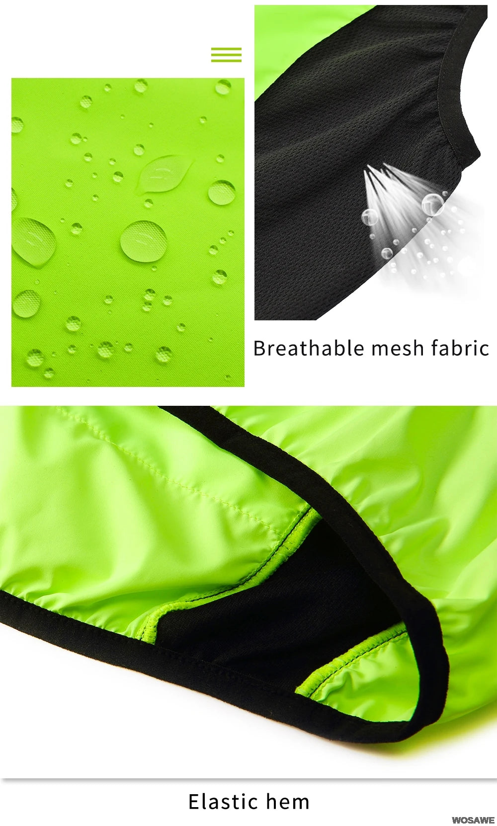 WOSAWE Lightweight Cycling Vest Men Women Reflective Windproof MTB Bike Windbreaker Mesh Back Running Gilet Wind Vest Jacket