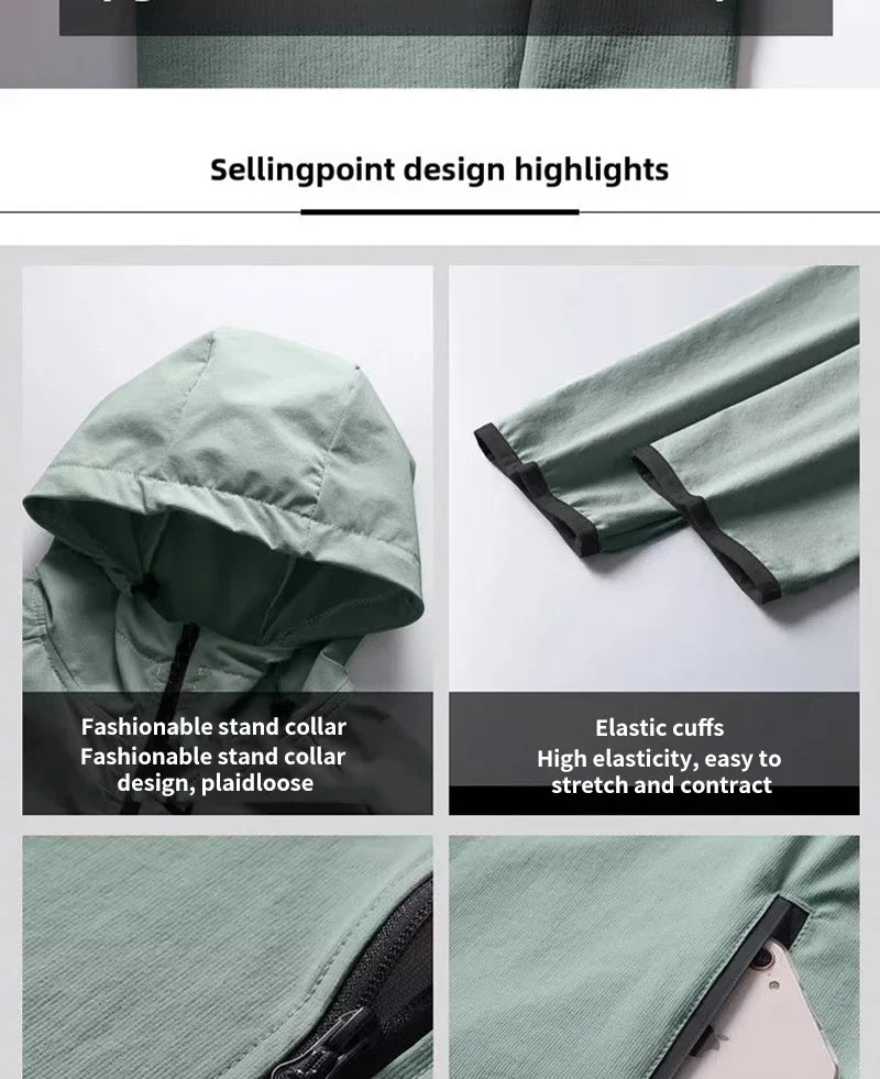 Men's Running Jacket Windproof Sport Training Coat for Spring  Autumn Waterproof  Quick-Dry Rainproof Cycling Windbreaker coats