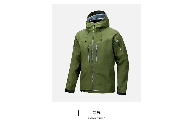 Jacket Men's Sports Casual Soft-shell Zipper Pocket Water Repellent Windbreaker New Autumn Functional Camping Hooded Raincoat
