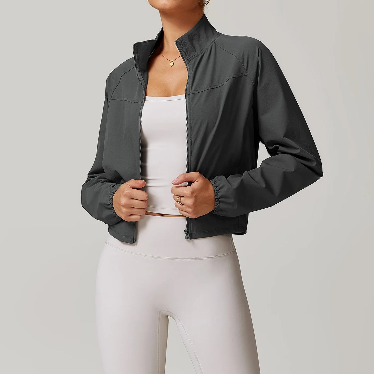 Women's Jacket Long Sleeved Outdoor Fitness Coat Yoga Crop Tops Gym Clothes Sports Tops Jacket Yoga Shirt Workout Sweatshirts