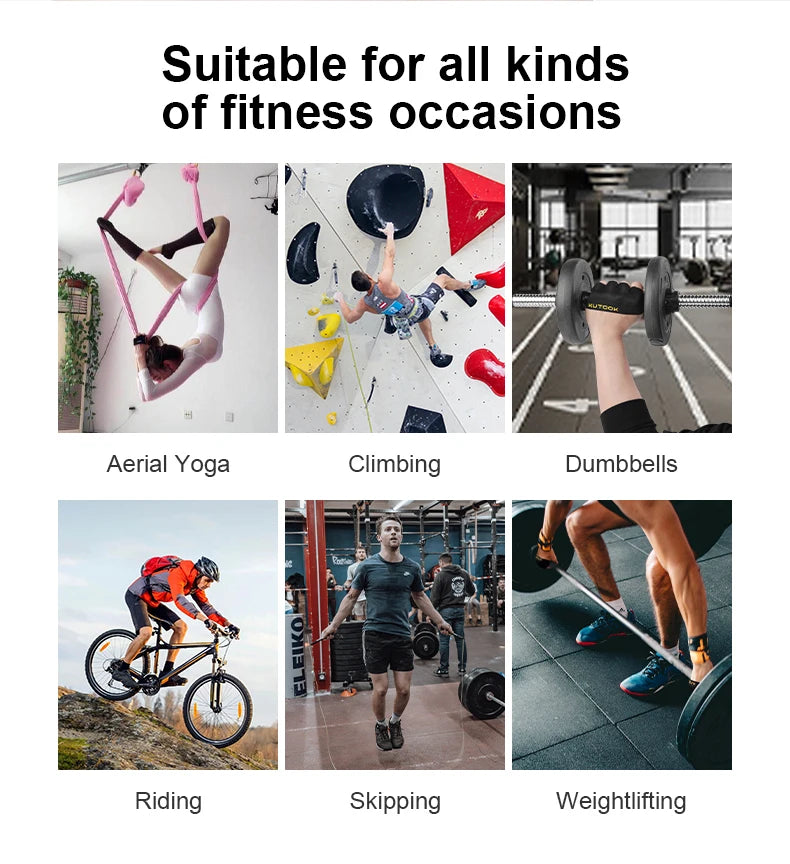 KUTOOK Men's And Women's Fitness Four Fingers Gloves Breathable Anti-slip Shock Absorption Yoga Dumbbell Cycling Sports Gloves