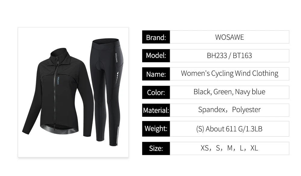 WOSAWE Windproof & Waterproof Reflective Cycling Jacket