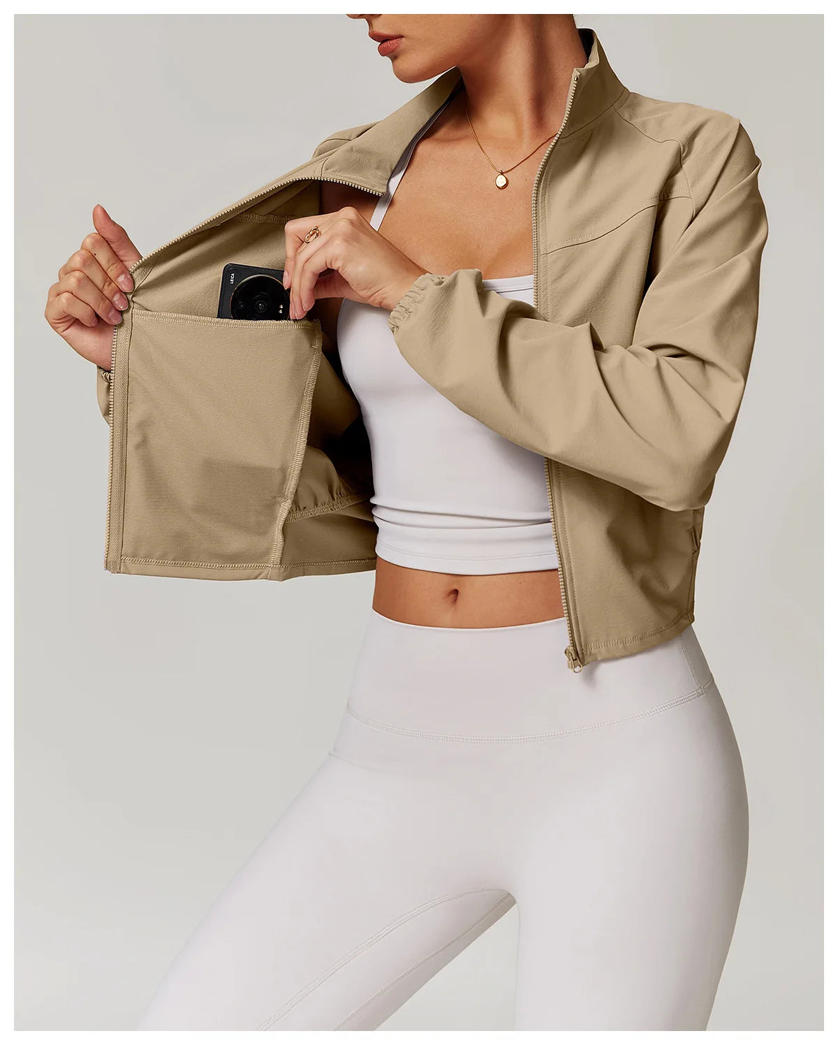 Women's Jacket Long Sleeved Outdoor Fitness Coat Yoga Crop Tops Gym Clothes Sports Tops Jacket Yoga Shirt Workout Sweatshirts