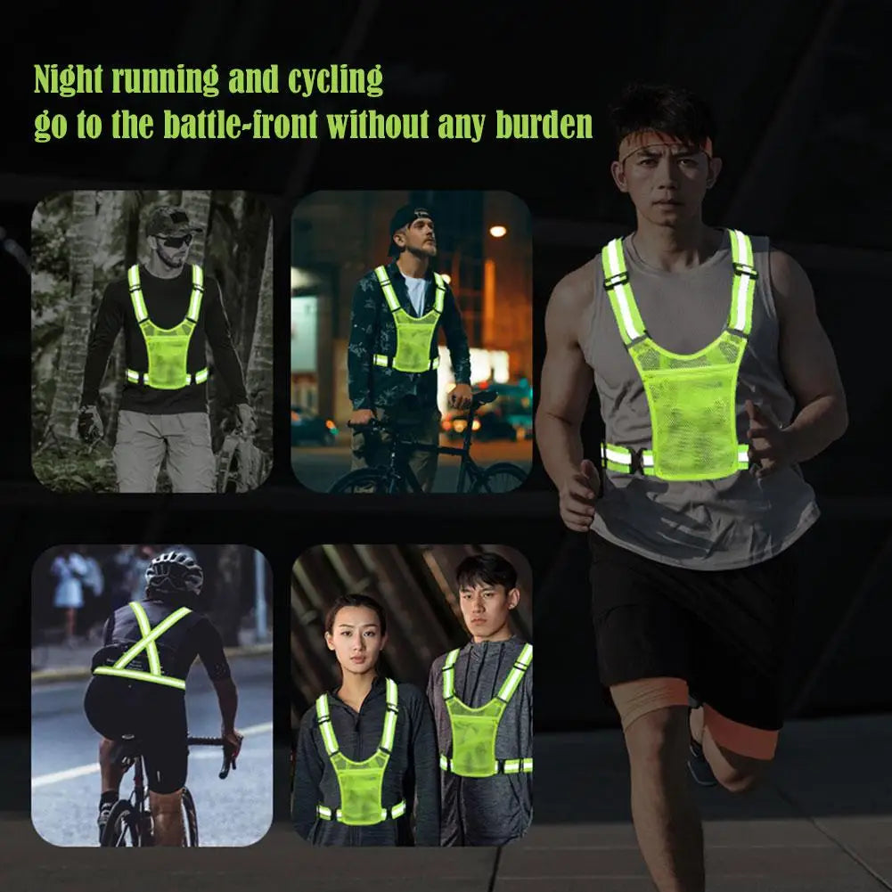 Cycling Reflective Vest High Visibility Safe Jacket For Night Riding Running Jogging Cycling Motorcycle Outdoor Sports Waistcoat