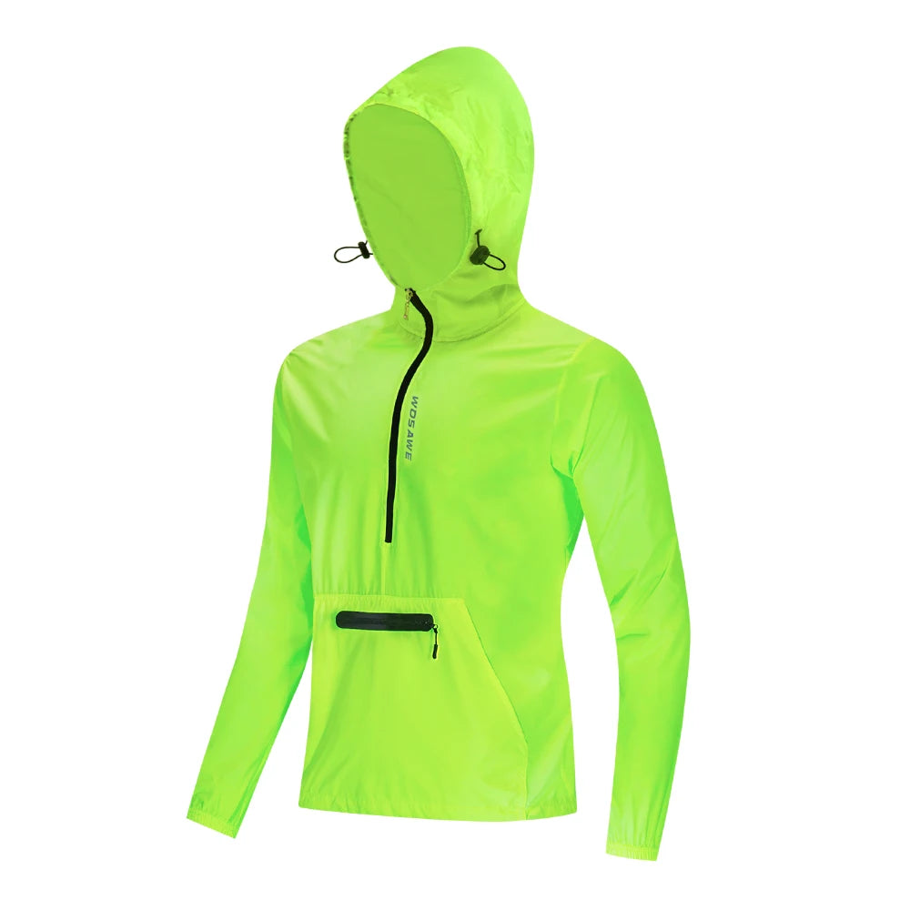 WOSAWE Men Running Jacket Reflective Windproof Waterproof Mountain Bike MTB Wind Coat Riding Bicycle Cycling Windbreaker