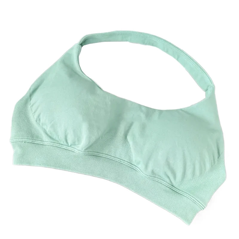High Support Sports Bra Women Halter Seamless Yoga Bra Padded Backless Sports Bras Gym Crop Top Push Up Workout Yoga Tops Woman