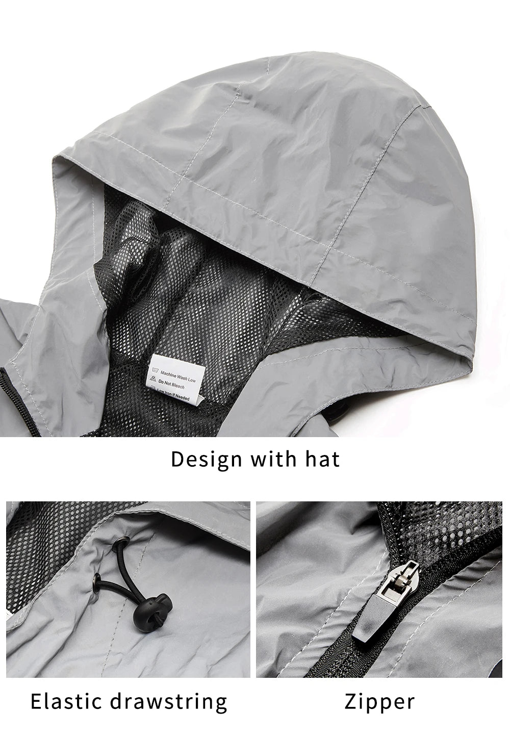 WOSAWE Autumn Winter Men Reflective Jacket Reflect Motorcycle Jacket Men /Women Waterproof Windbreaker Hoodies