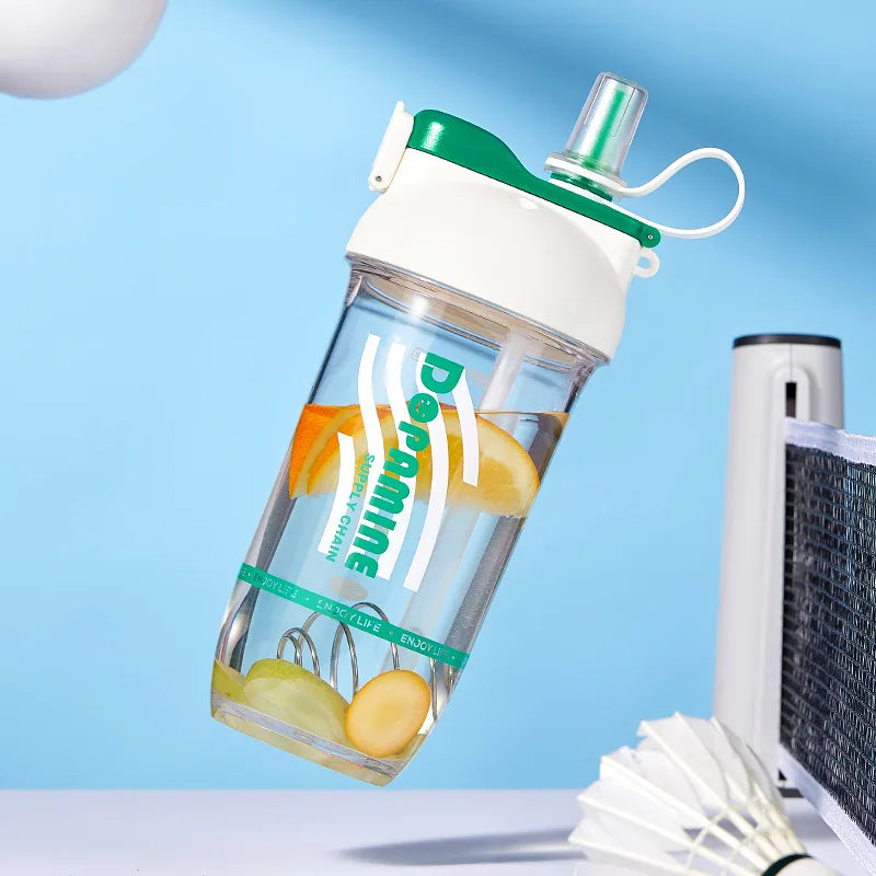 LUSQI 1PC 750ML Double Drink Shaker Water Bottle Protein Powder Shaker Mixing Cup For Fitness Gym Shaker Portable Water Bottle