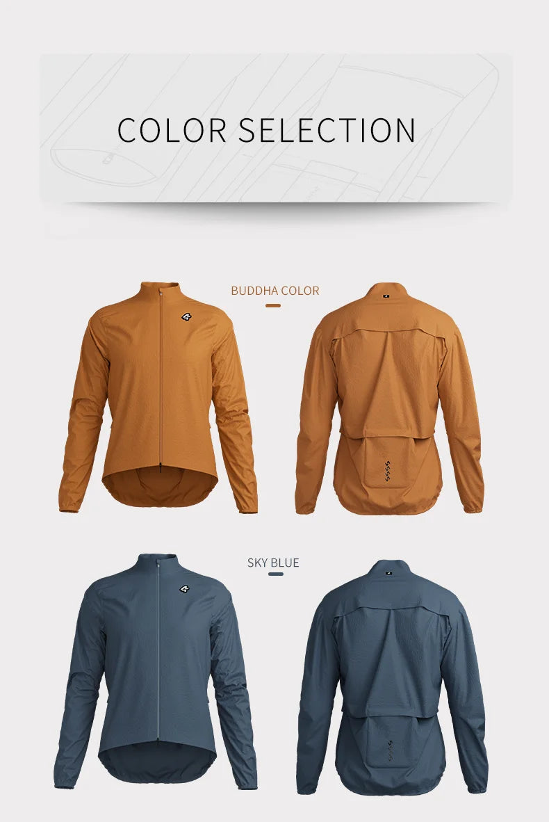 Lameda Men's Cycling Jacket Lightweight Men's Windbreaker Long Sleeved With 3 Pockets Bicycle Coat Clothes