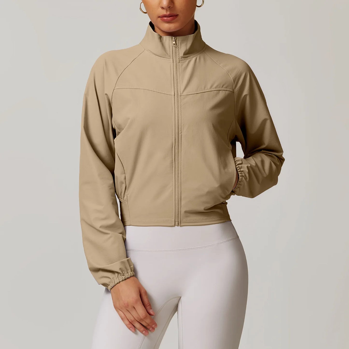 Women's Jacket Long Sleeved Outdoor Fitness Coat Yoga Crop Tops Gym Clothes Sports Tops Jacket Yoga Shirt Workout Sweatshirts