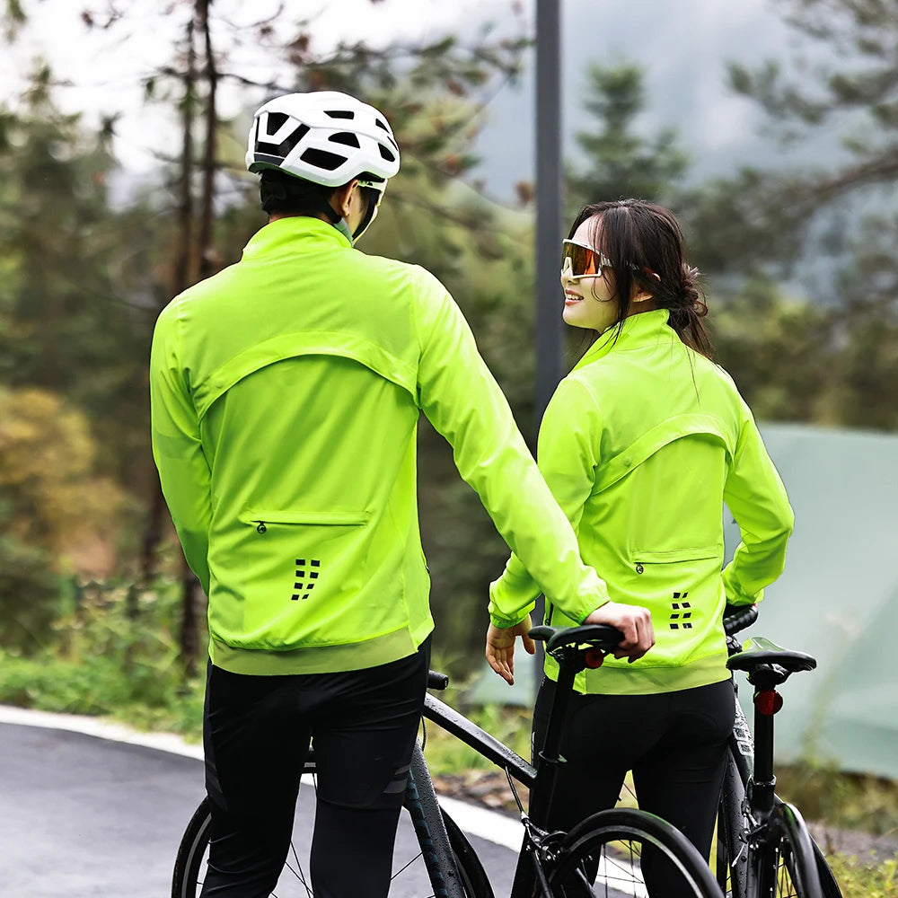 WOSAWE Windproof Waterproof Ultralight Cycling Jacket MTB Bicycle Long Sleeve Windbreaker Detachable Sleeveless Bike Coat