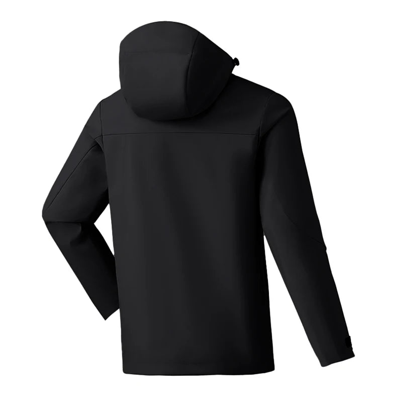 EUMERGX Unisex Waterproof Windbreaker Jacket - Single-Layer Raincoat for Hiking, Camping - Certified Moderate Rain Protection