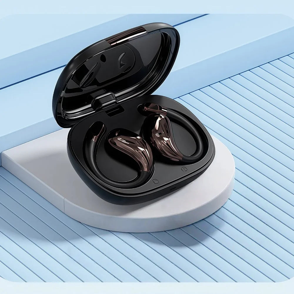 Bluetooth 6.0 OWS Earphone Sport Wireless Headphone HD Call Earbud 30dB ENC Noise Cancelling 40H Playtime for Gym Running Gaming