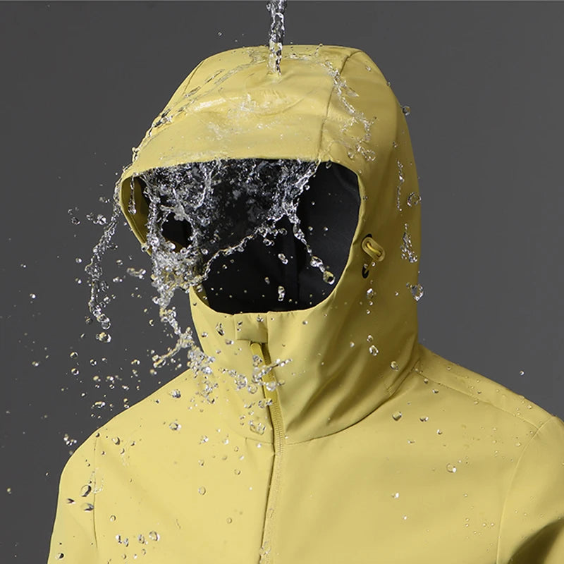 EUMERGX Men's Women's Waterproof Jacket Hiking Trekking Windbreaker Unisex Outdoor Sporty Rain Coat Windproof Climbing Clothes