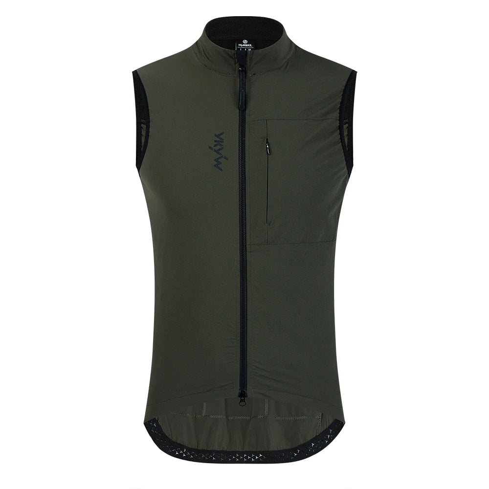 YKYWBIKE Men Cycling Gelit Thermal Fleece Bicycle Windbreaker Sleeveless Bike Vest Windproof Waterproof Cycling Windshield