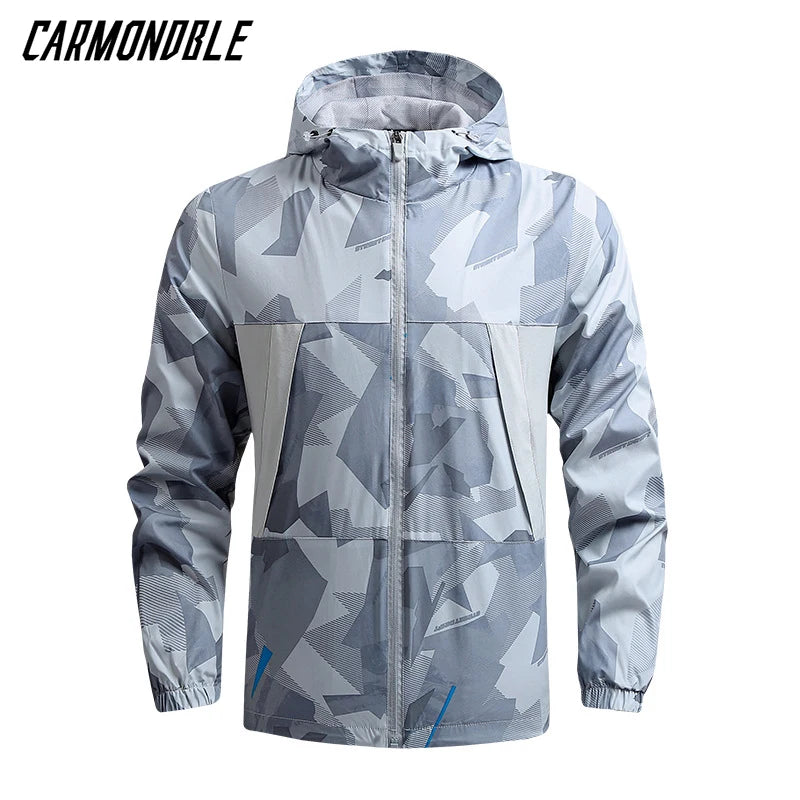New Summer Men Hooded Jackets Anti-UV Hooded Trekking Jogging Long Sleeve Windbreaker Wear-resistant Mountain Coat Jacket Hombre