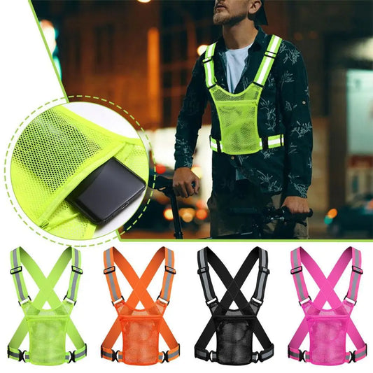 Cycling Reflective Vest High Visibility Safe Jacket For Night Riding Running Jogging Cycling Motorcycle Outdoor Sports Waistcoat